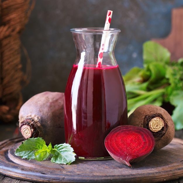 Glass of beetroot juice