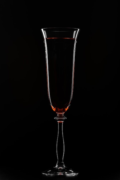 Glass on a black background