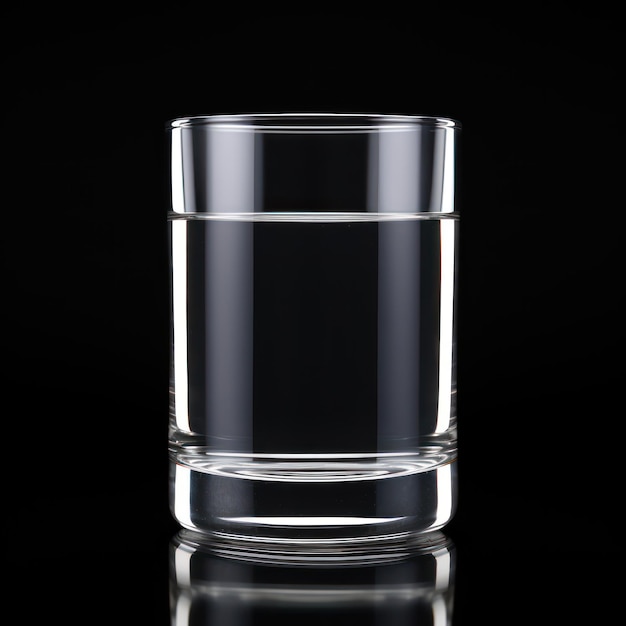 Glass on black background