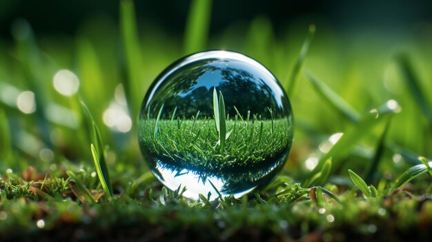 glass boll on the ground HD wallpaper photographic image