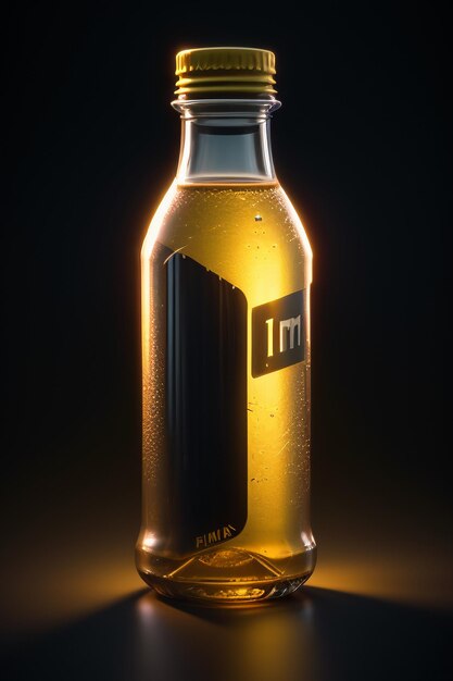 Стеклянная бутылка напитка высокого качества фоновая фотография дисплей продукта рекламный плакат