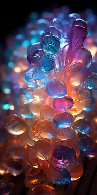 A glass bottle of glass beads from the garden in san diego.