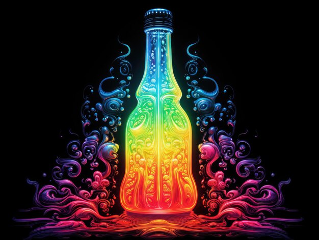 Photo glass bottle hd 8k vector illustration wallpaper stock image