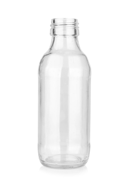 Photo glass bottle isolated on white background