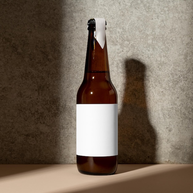glass bottle mockup png transparent label design beer product packaging