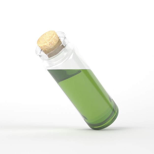 Glass Bottle Right Side Isolated In White Background