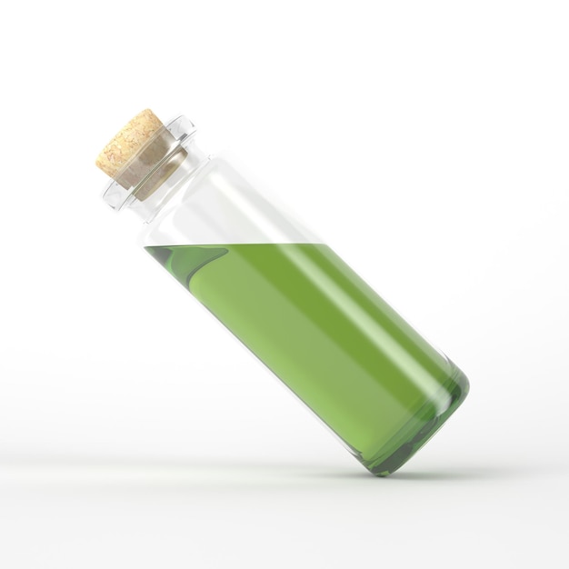 Glass Bottle Right View Isolated In White Background