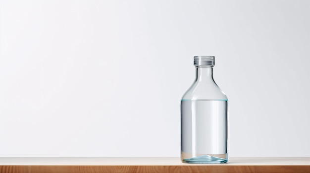 glass bottle on a table still life for mockup