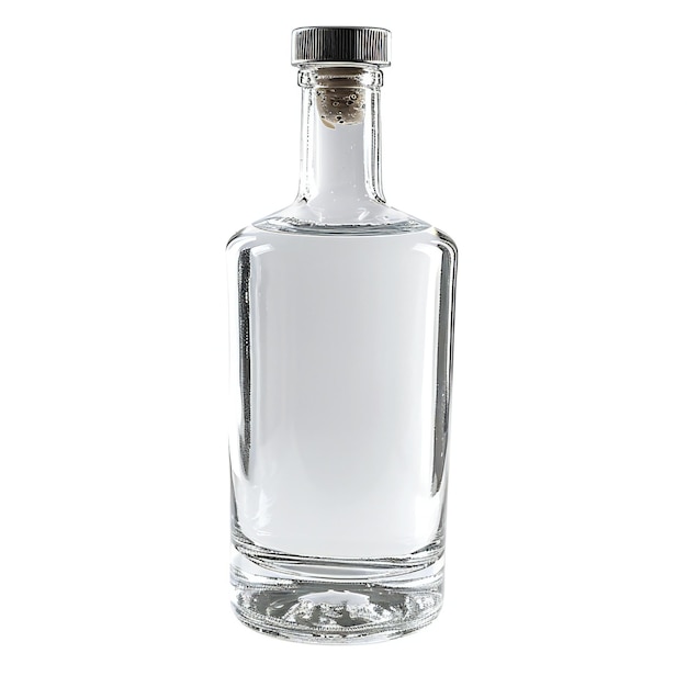 Photo glass bottle of vodka isolated on white background