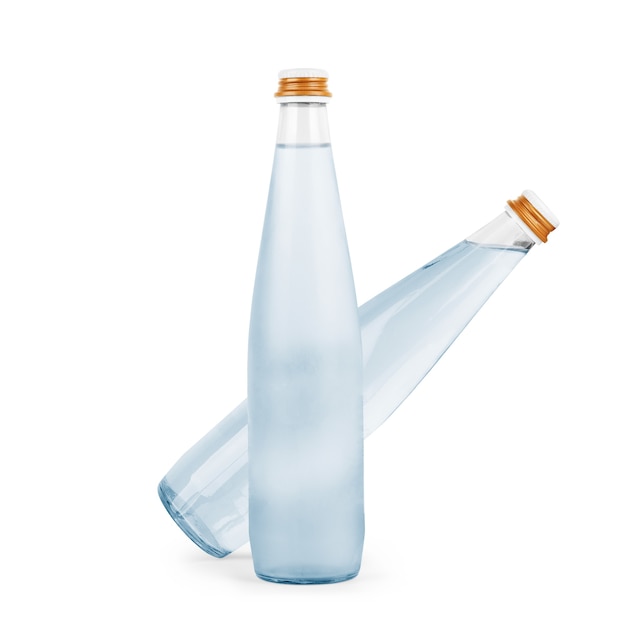 Photo glass bottle of water isolated on a white background