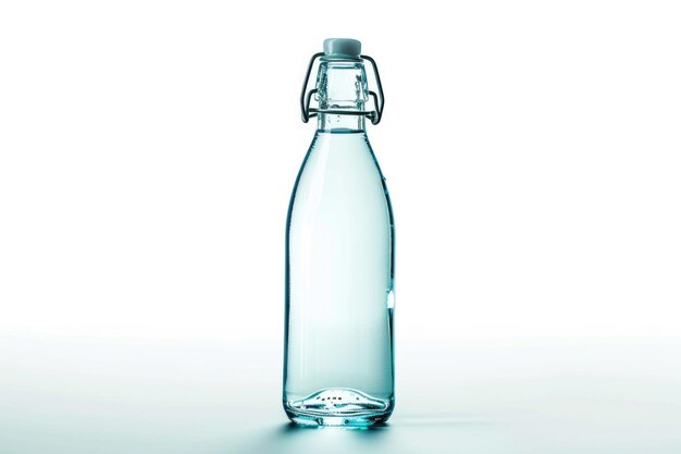 Photo glass bottle of water isolated on a white background