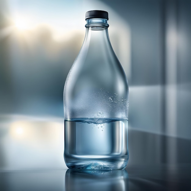 Glass bottle of water