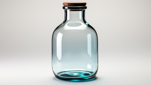 白い背景の上のガラス瓶