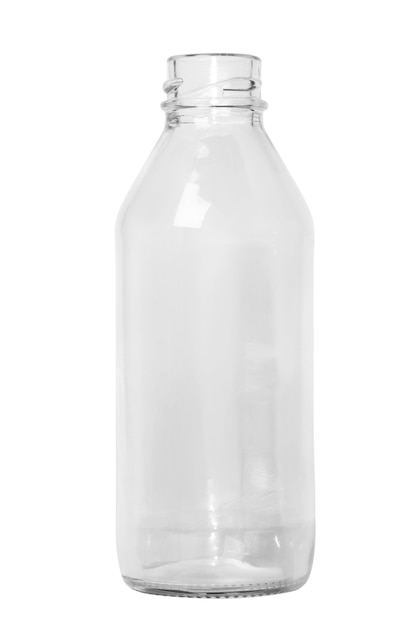 Glass bottle without cap isolated