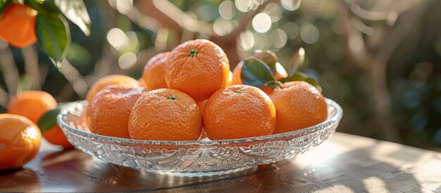 Glass Bowl Filled With Oranges on Table