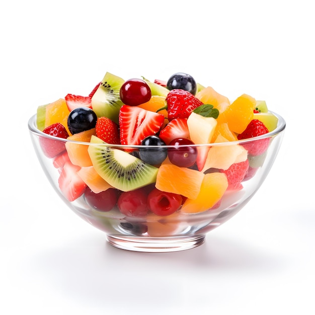 a glass bowl of fruit with a fruit bowl of strawberries and a strawberries