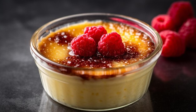 Photo a glass bowl of raspberry jam