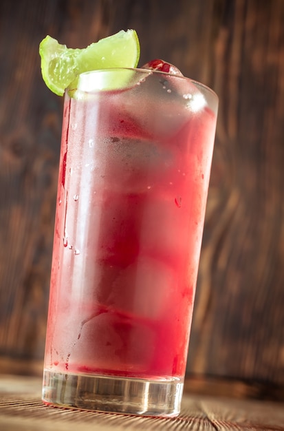 Glass of Cape Cod (Vodka Cranberry) Cocktail