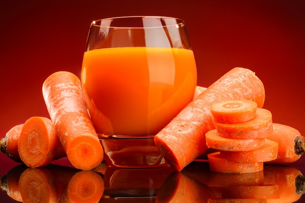 Glass of carrot juice