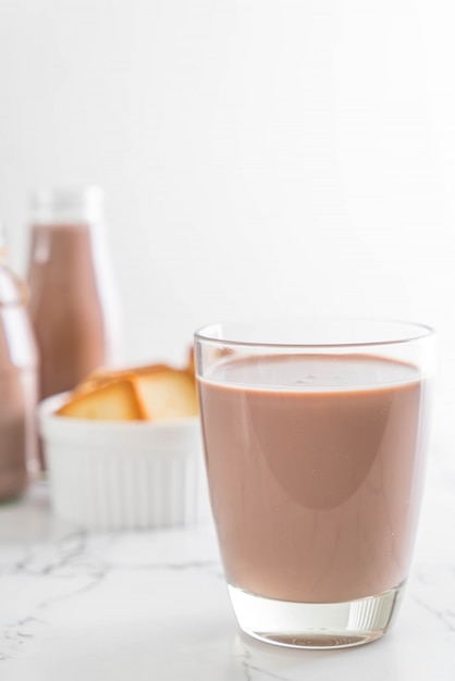 glass of chocolate milk