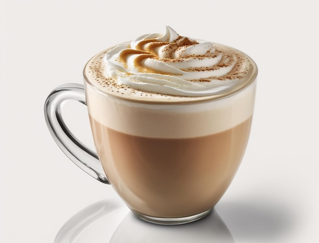 A Glass of Coffee Latte Drink Illustration Created with Generative AI