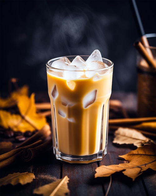 Glass of coffee with ice generated by AI