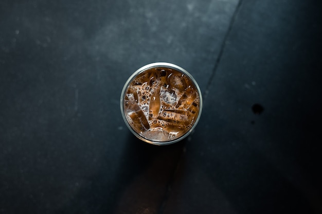 glass of coffee with milk on the table