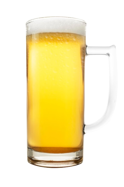 The glass of cold beer isolated over white background