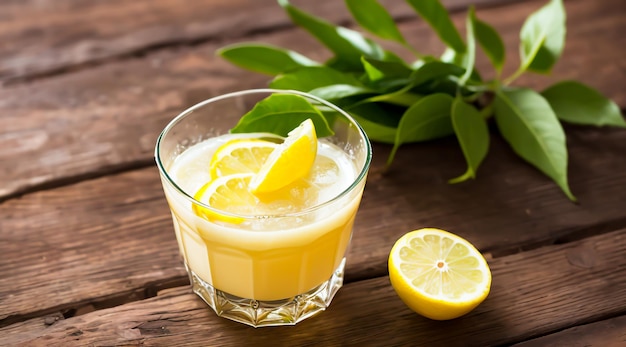 a glass of cold lemon juice
