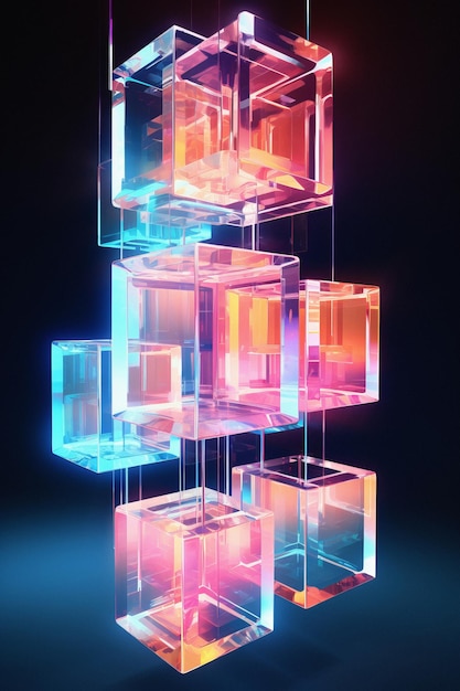 Glass composition in abstract style with prism effector