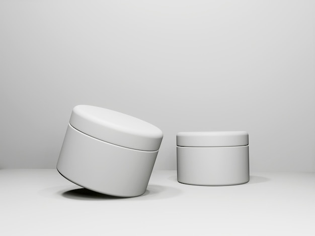 Glass cosmetic cream container packaging mockup