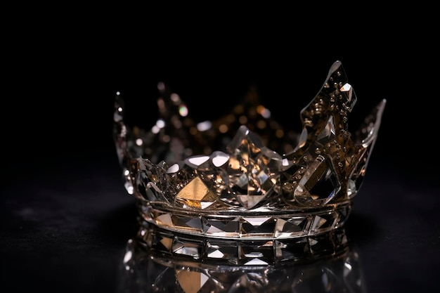 A glass crown with a diamond on it