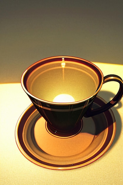Foto coppa di vetro, tazza di caffè, tazza di tè, carta da parati, illustrazione di sfondo, pubblicità promozionale del prodotto