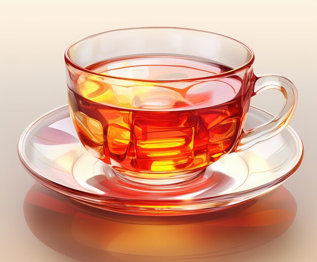 Glass cup of hot aromatic tea on white background Created with Generative AI technology