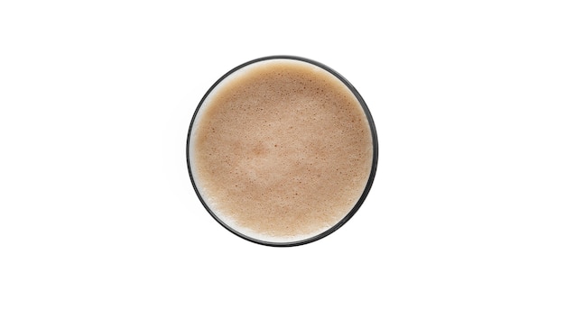 Glass of dark beer isolated on white.