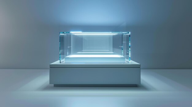 Glass Display Case in a White Room