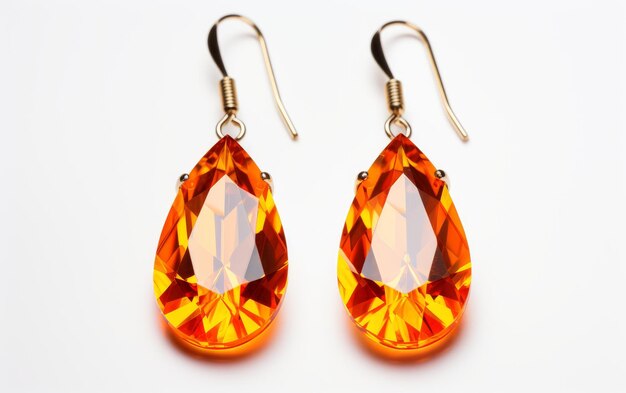 Glass Earrings on White Background