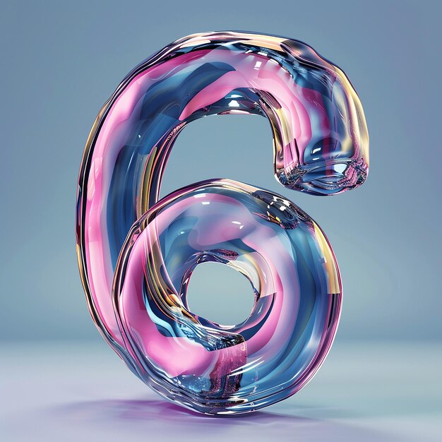 a glass figure with a number 6 in it