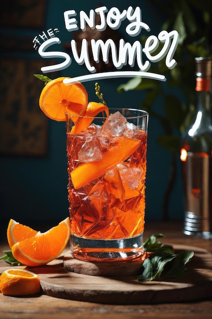 Glass filled with orange slices on wooden table