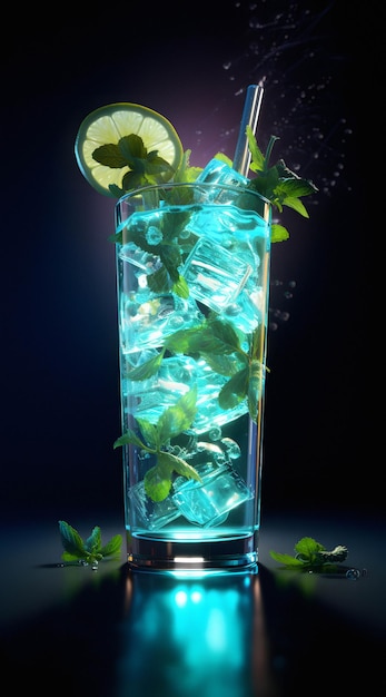 a glass filled with water and a flower in it