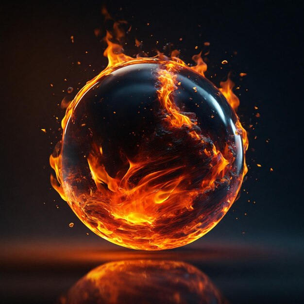 Photo glass fire ball background