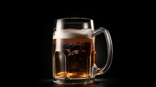 Glass of fresh and cold beer AI Generate