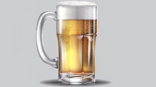 Glass of fresh and cold beer AI Generate