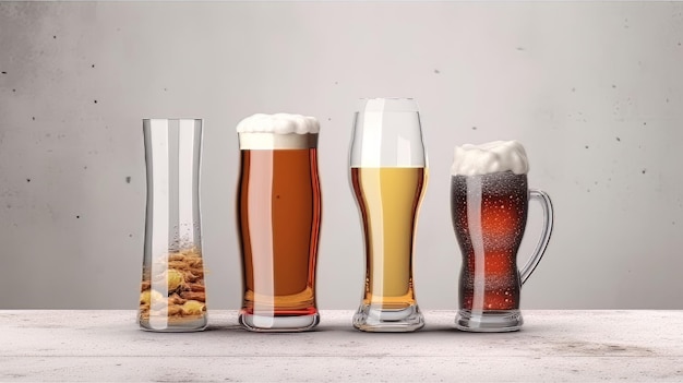 Glass of fresh and cold beer AI Generate