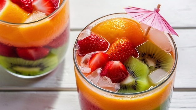 Glass of fresh fruit juice