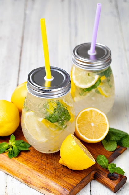 Glass of fresh lemonade