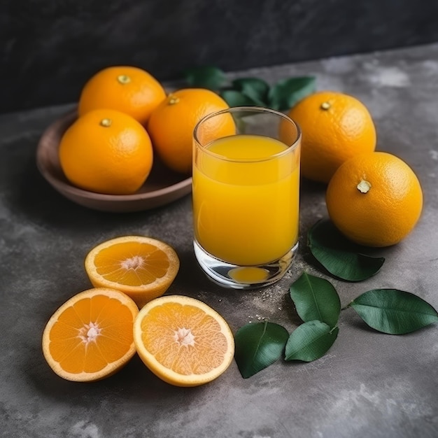 Glass of fresh made orange juice Illustration AI GenerativexA