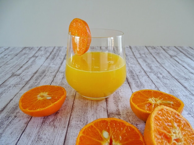 A glass of fresh orange juice