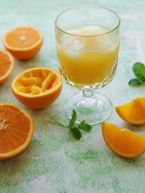 Glass of fresh orange juice