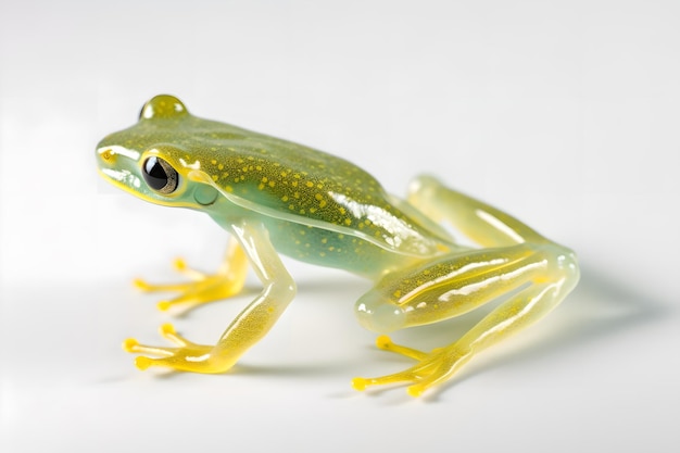 A Glass frog with white background